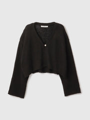 テープヤーンショート丈カーディガン