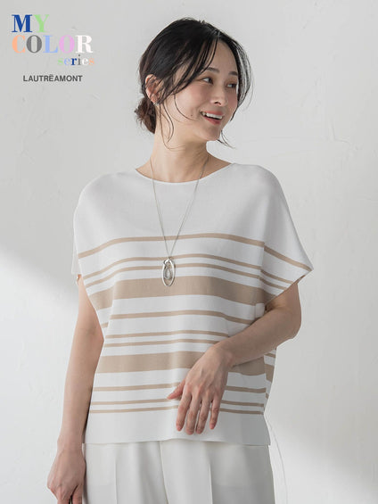 ストレッチプルオーバーニット