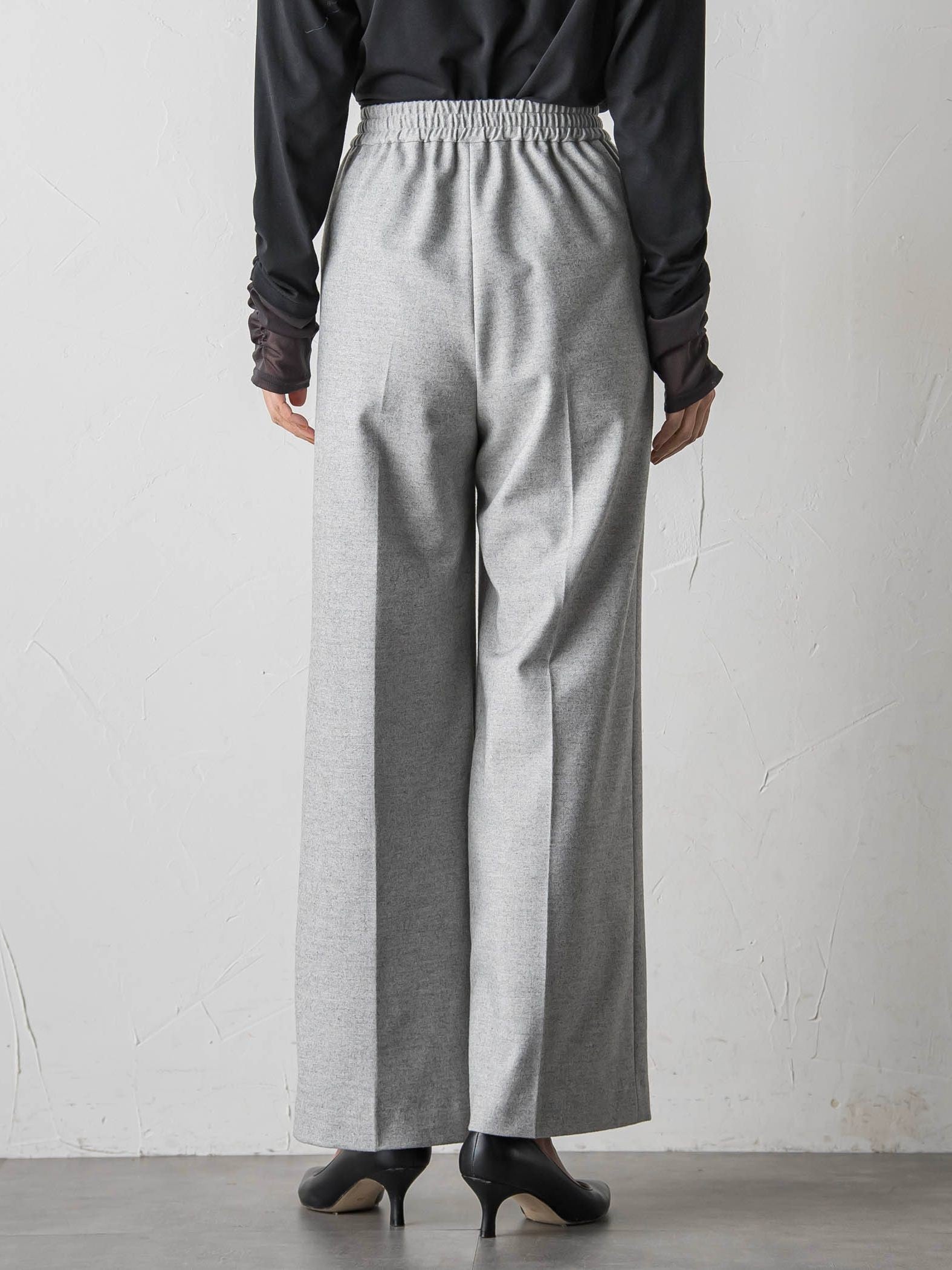 【大きいサイズ】両面起毛ワイドパンツ