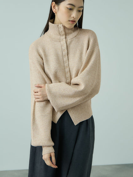 メニボタン2WAYネックニット≪手洗い可能≫