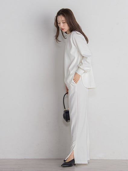 ポンチサイドスリットワイドパンツ≪セットアップ対応/手洗い可能≫