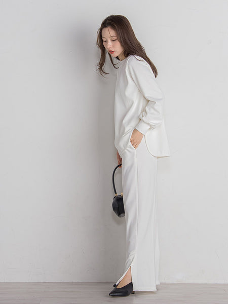 ポンチサイドスリットワイドパンツ≪セットアップ対応/手洗い可能≫