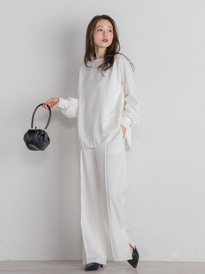 ポンチサイドスリットワイドパンツ≪セットアップ対応/手洗い可能≫