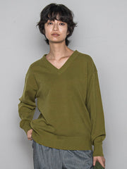 【ふわもち】Vネックニット≪洗濯機で洗える≫
