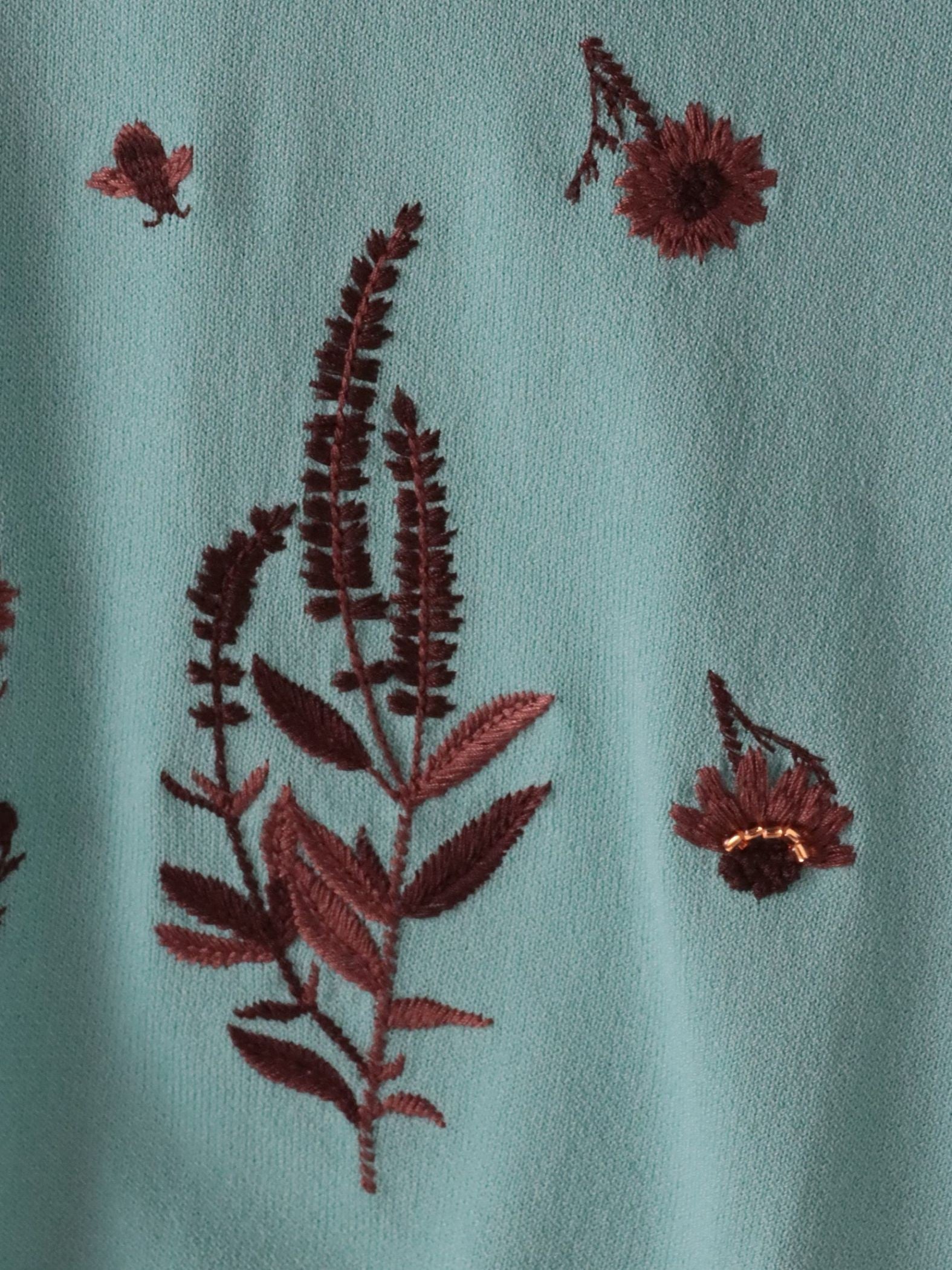 ハーブ刺繍カーディガン≪手洗い可能≫