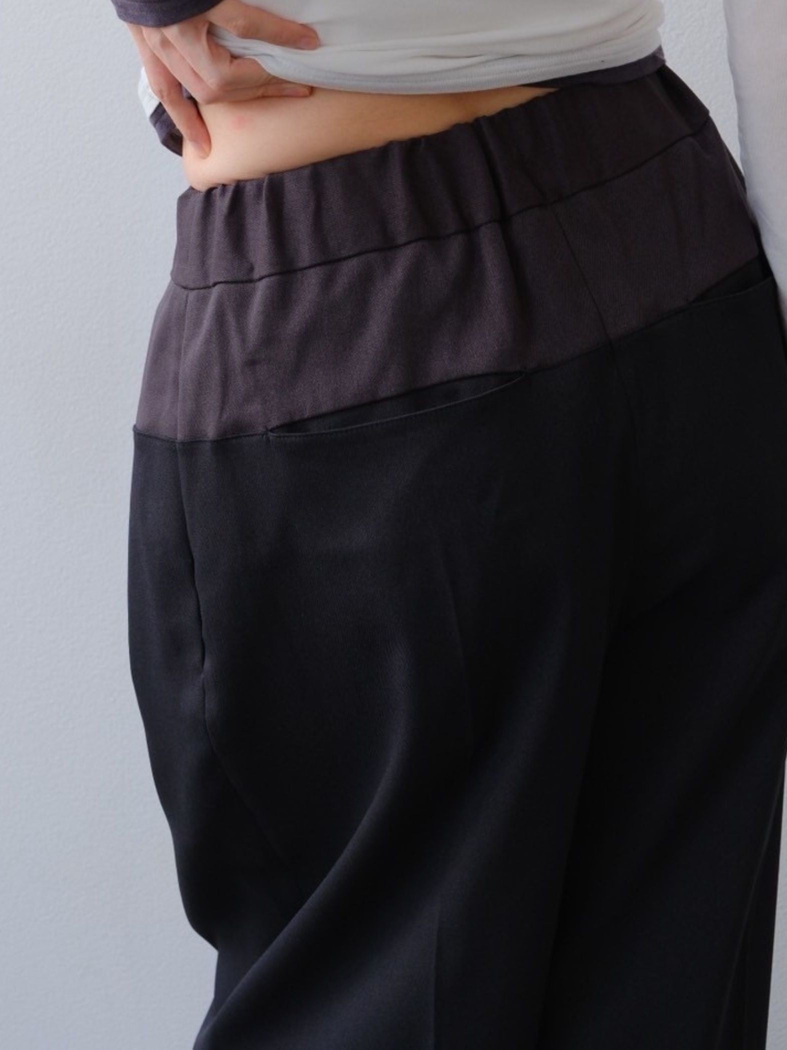 Bicolor curve pants【日本製】≪手洗い可能≫
