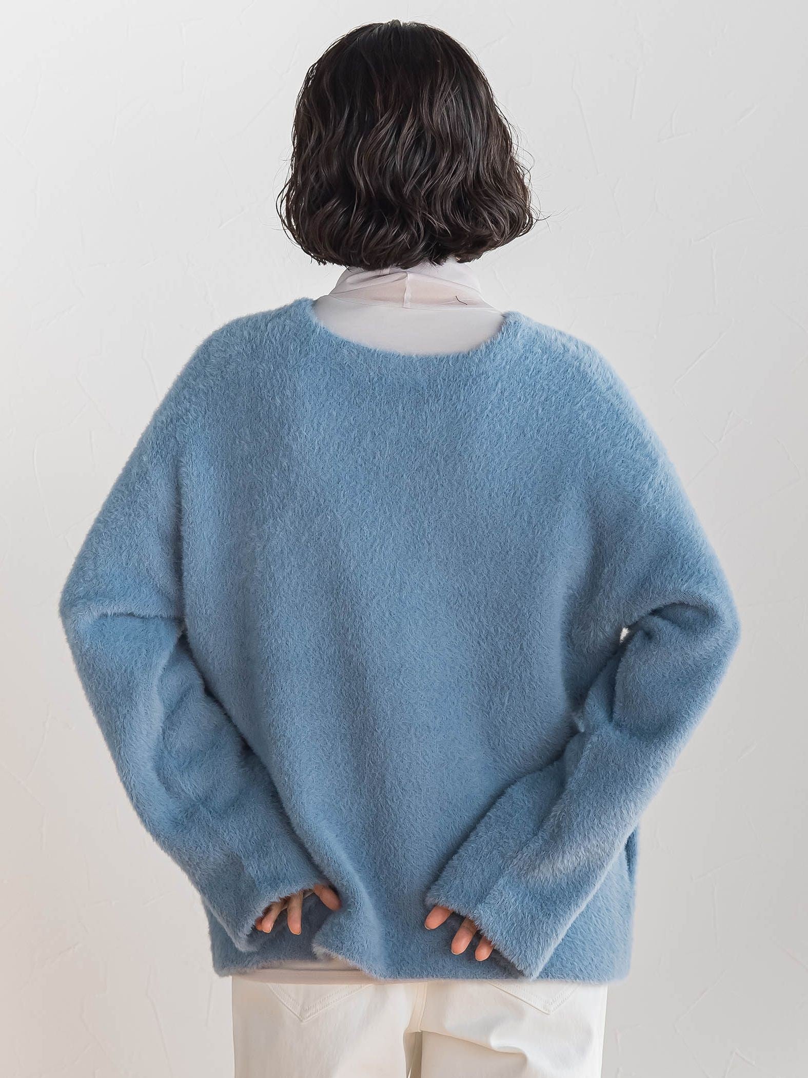 【大きいサイズ】フェザーヤーンニットカーディガン