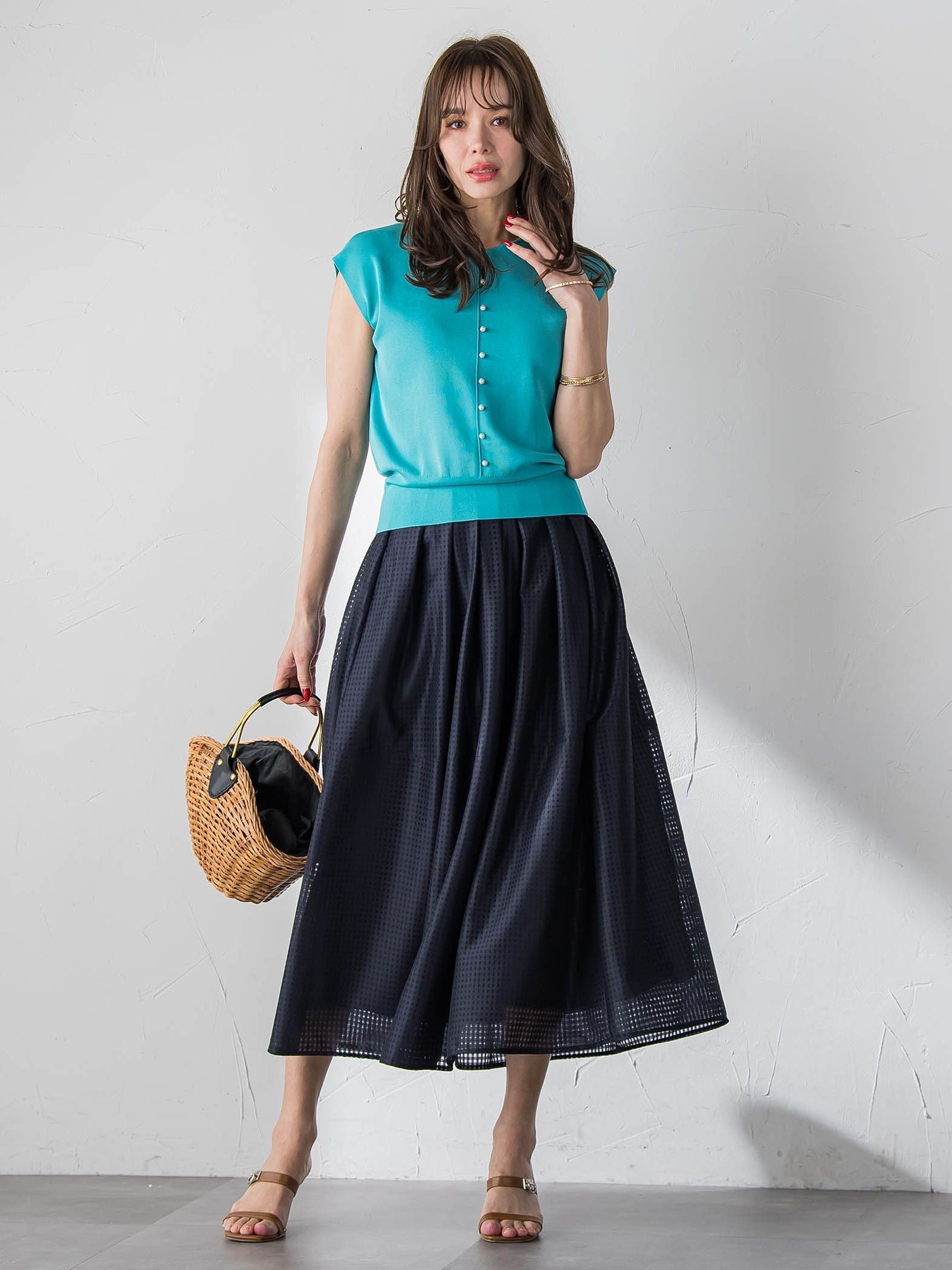 ラッセルレースチェックスカート