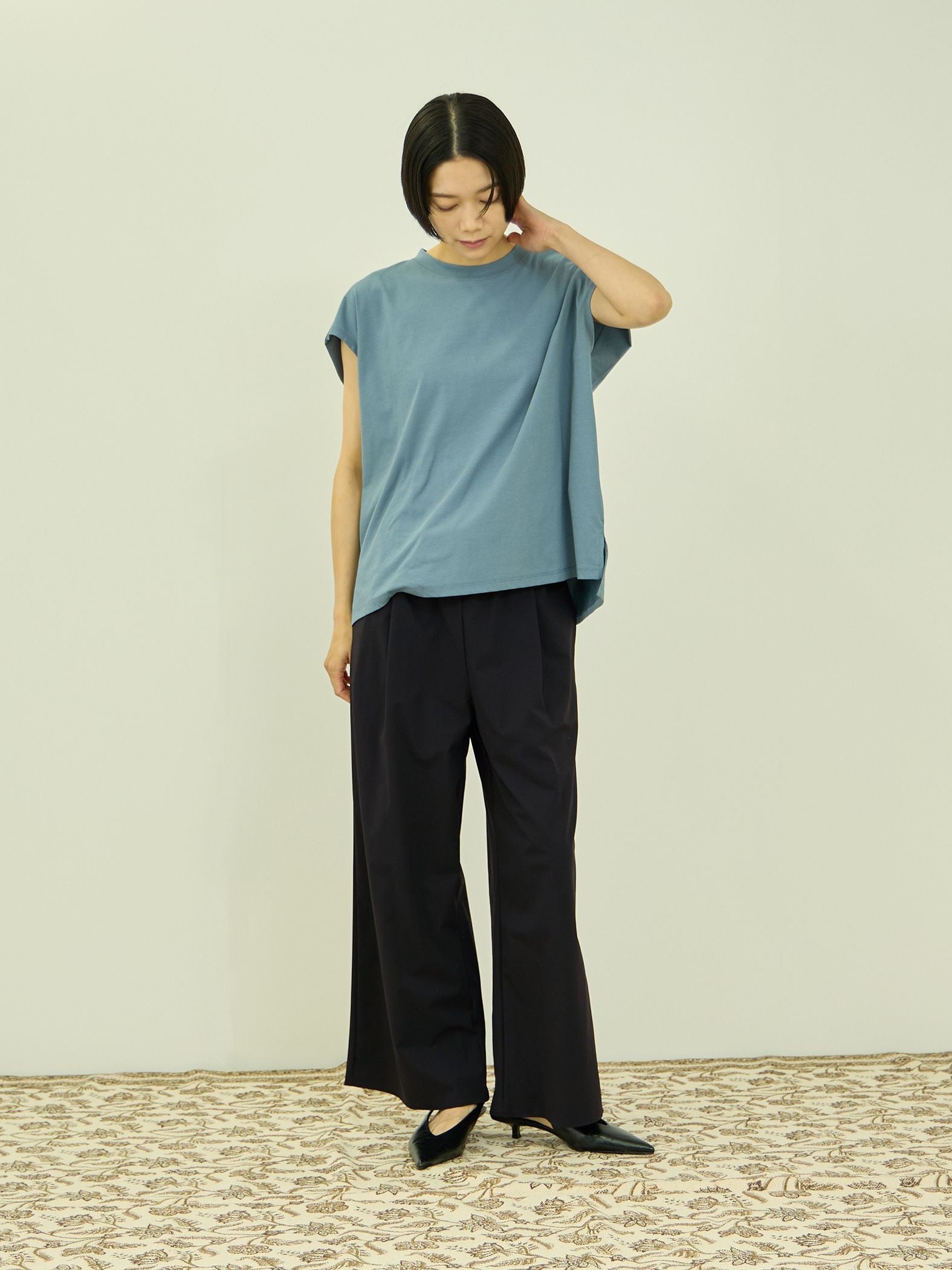 【涼やかストレッチ】ワイドパンツ