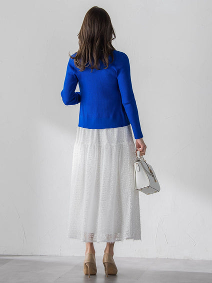 LUCINDAリブニットVカーディガン