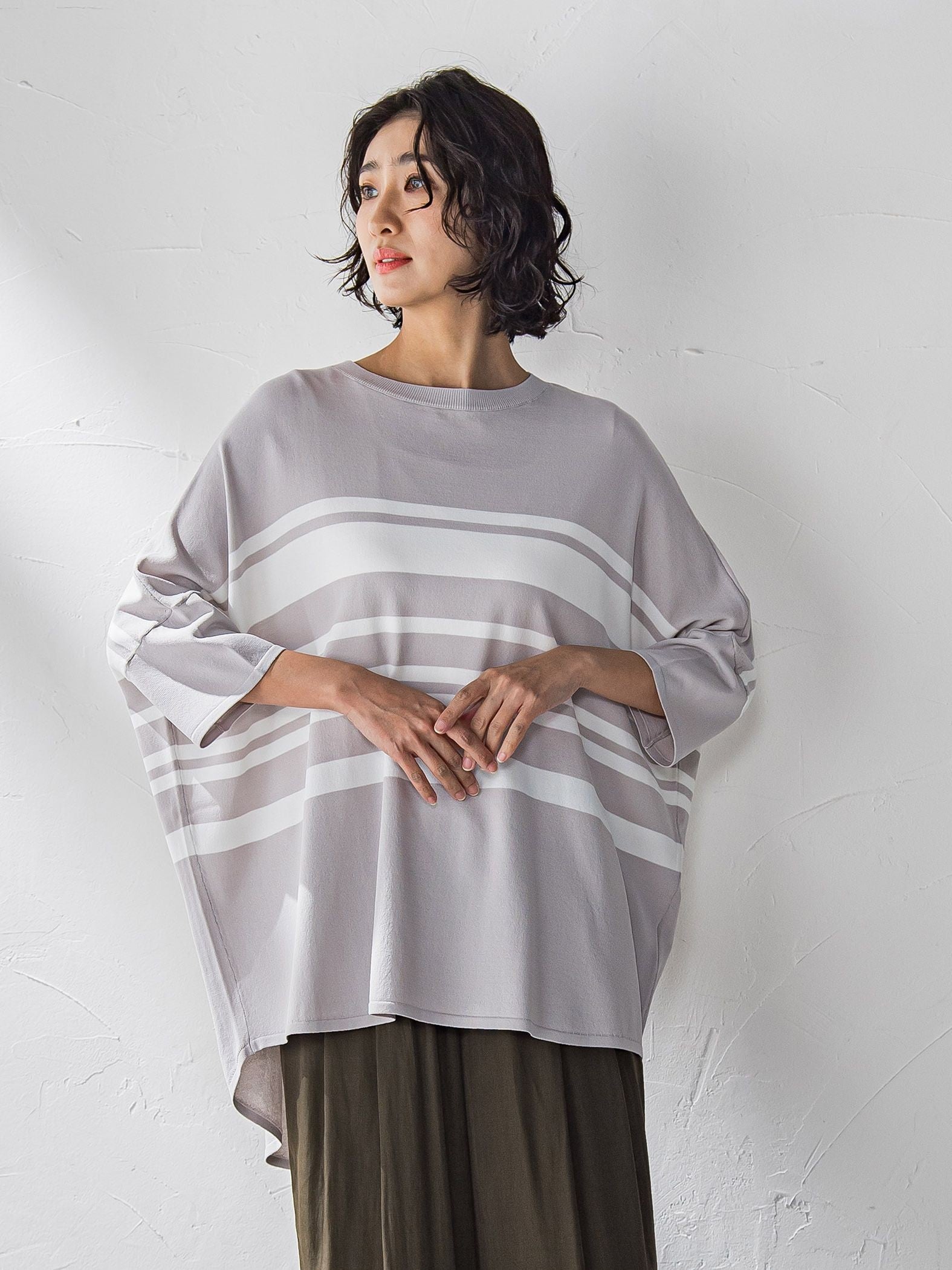 【WEB限定】ボーダーニット≪手洗い可能≫