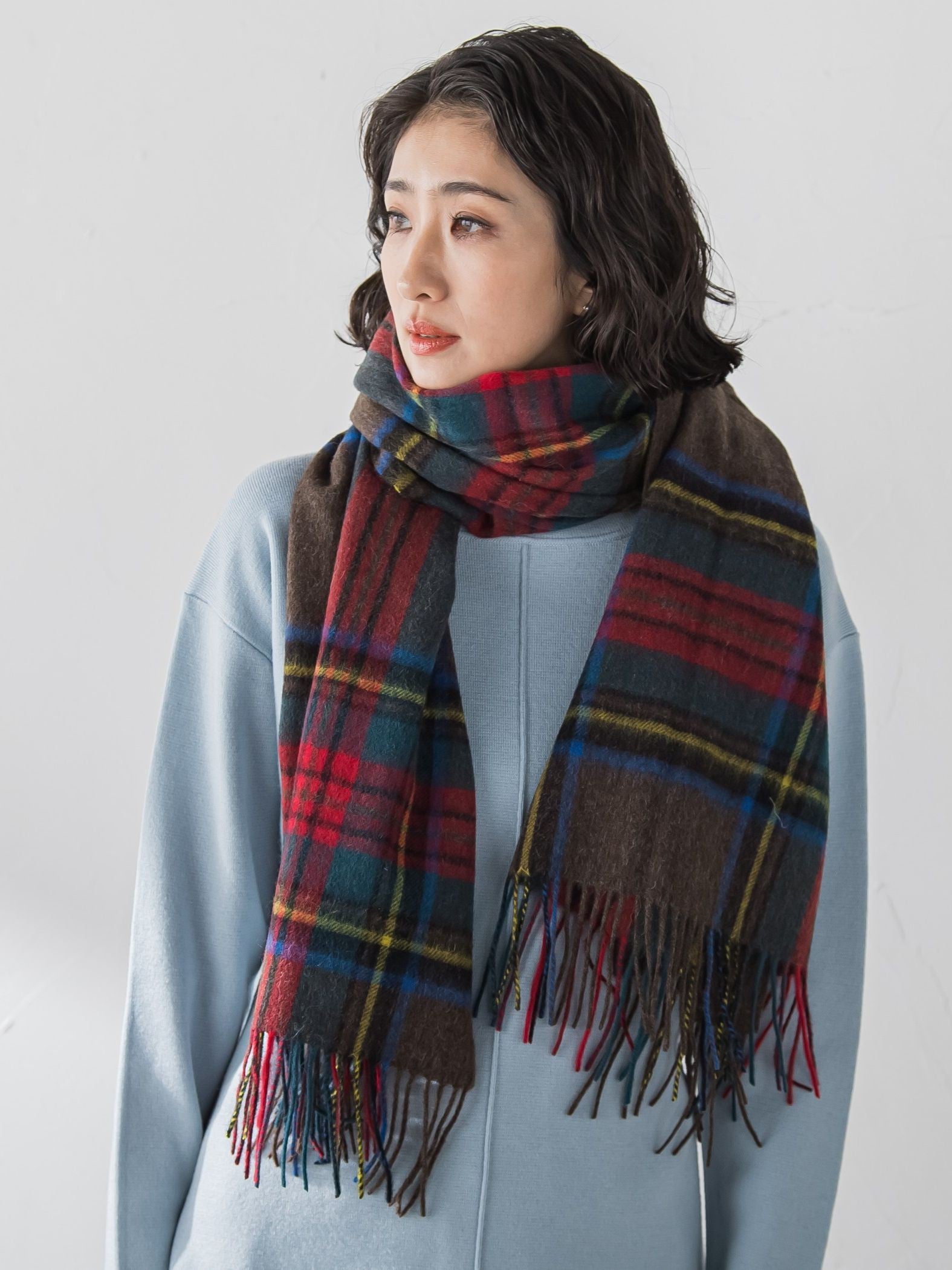 チェックマフラー