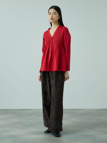 ライトウェイトペプラムニットカーディガン≪手洗い可能≫