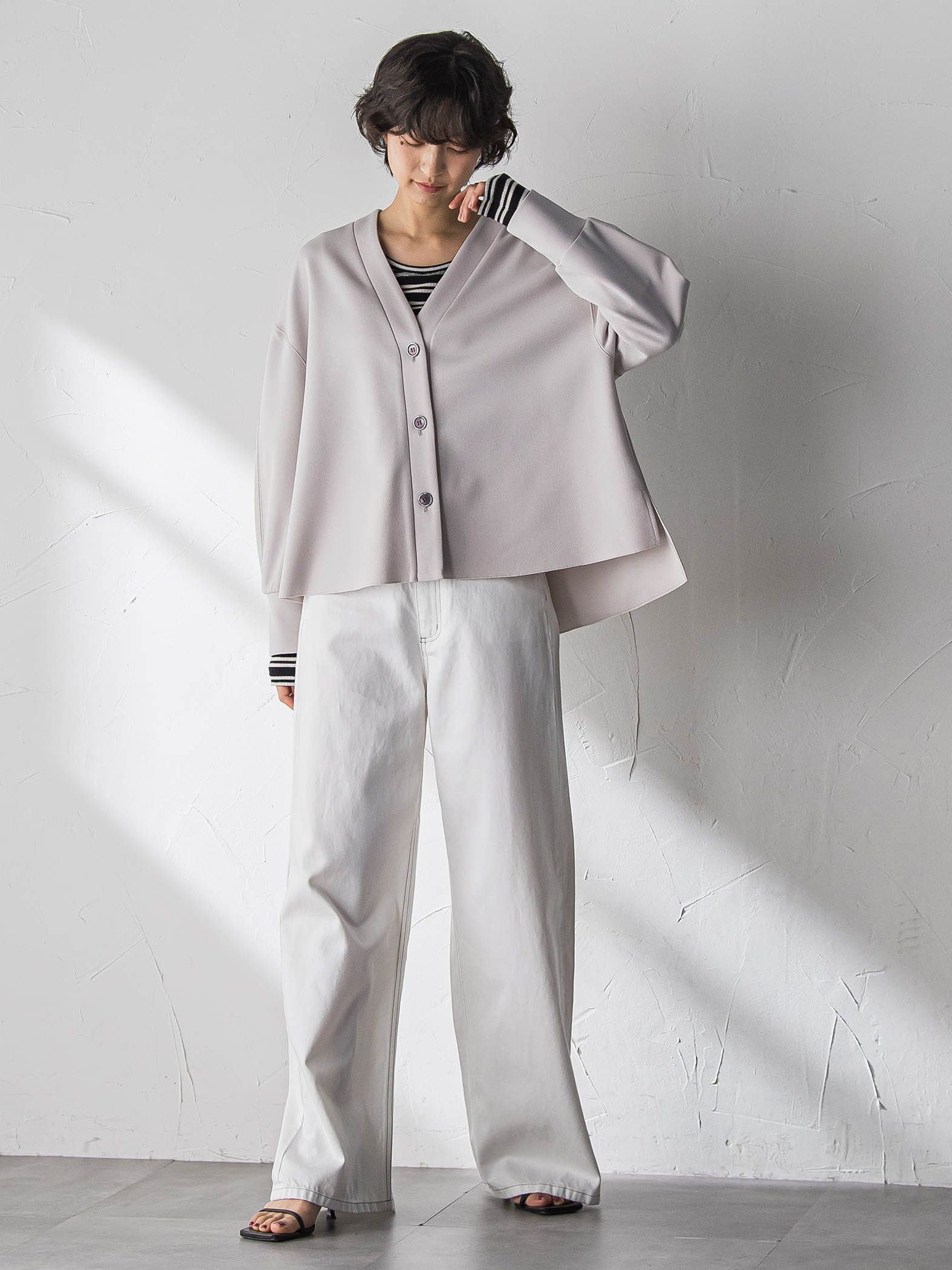 デニムワイドパンツ≪洗濯機で洗える≫