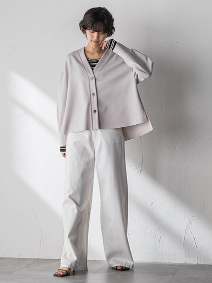 デニムワイドパンツ≪洗濯機で洗える≫