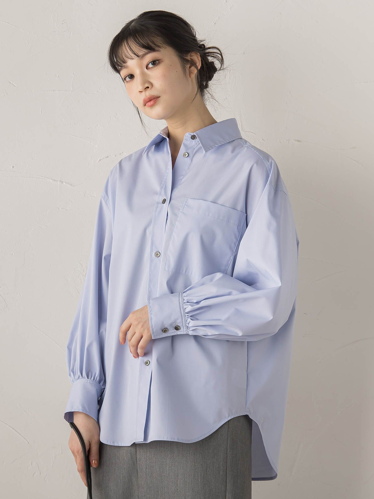 ボリュームスリーブシャツ≪洗濯機で洗える≫