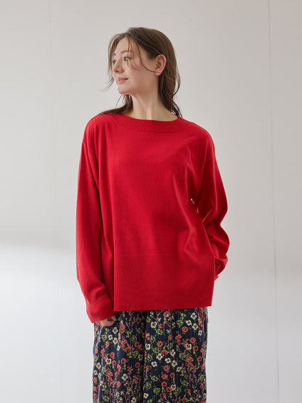 シアバターボートネックニット≪手洗い可能≫