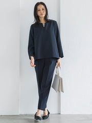 【WEB限定 13号】トリクシオンキーネックブラウス≪セットアップ対応/手洗い可能≫