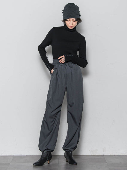 リブタートルニットプルオーバー≪手洗い可能≫