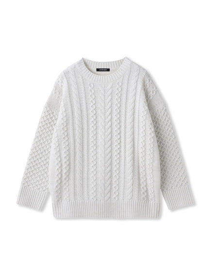 【WEB限定】ケーブル柄編みニット≪洗える≫
