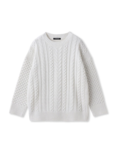 【WEB限定】ケーブル柄編みニット≪洗える≫