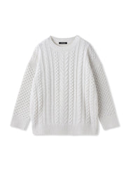 【WEB限定】ケーブル柄編みニット≪洗える≫