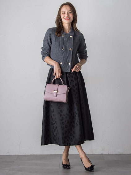 【WEB限定】レオパードジャガードスカート