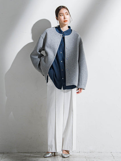 【WEB限定】シェルタリングワイドパンツ≪洗濯機で洗える≫