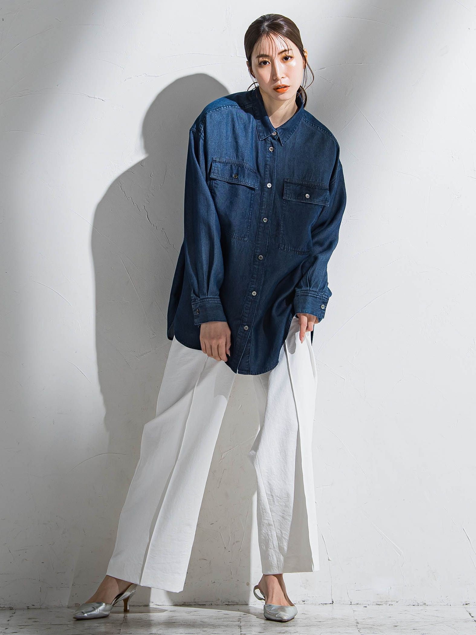 【WEB限定】シェルタリングワイドパンツ≪洗濯機で洗える≫