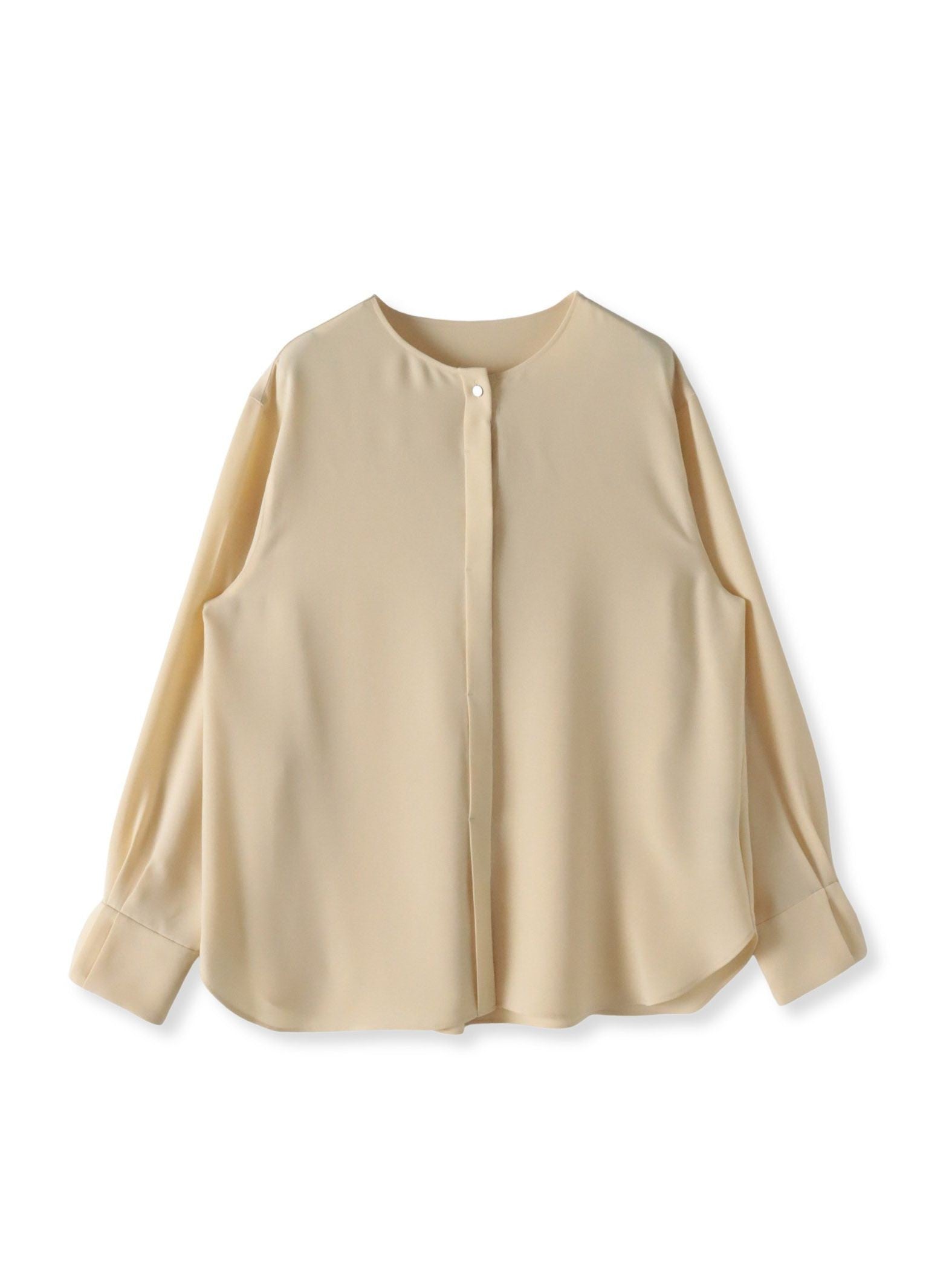 メランジツイルノーカラーブラウス