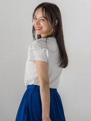 【WEB限定】ショルダーフリルカットソー