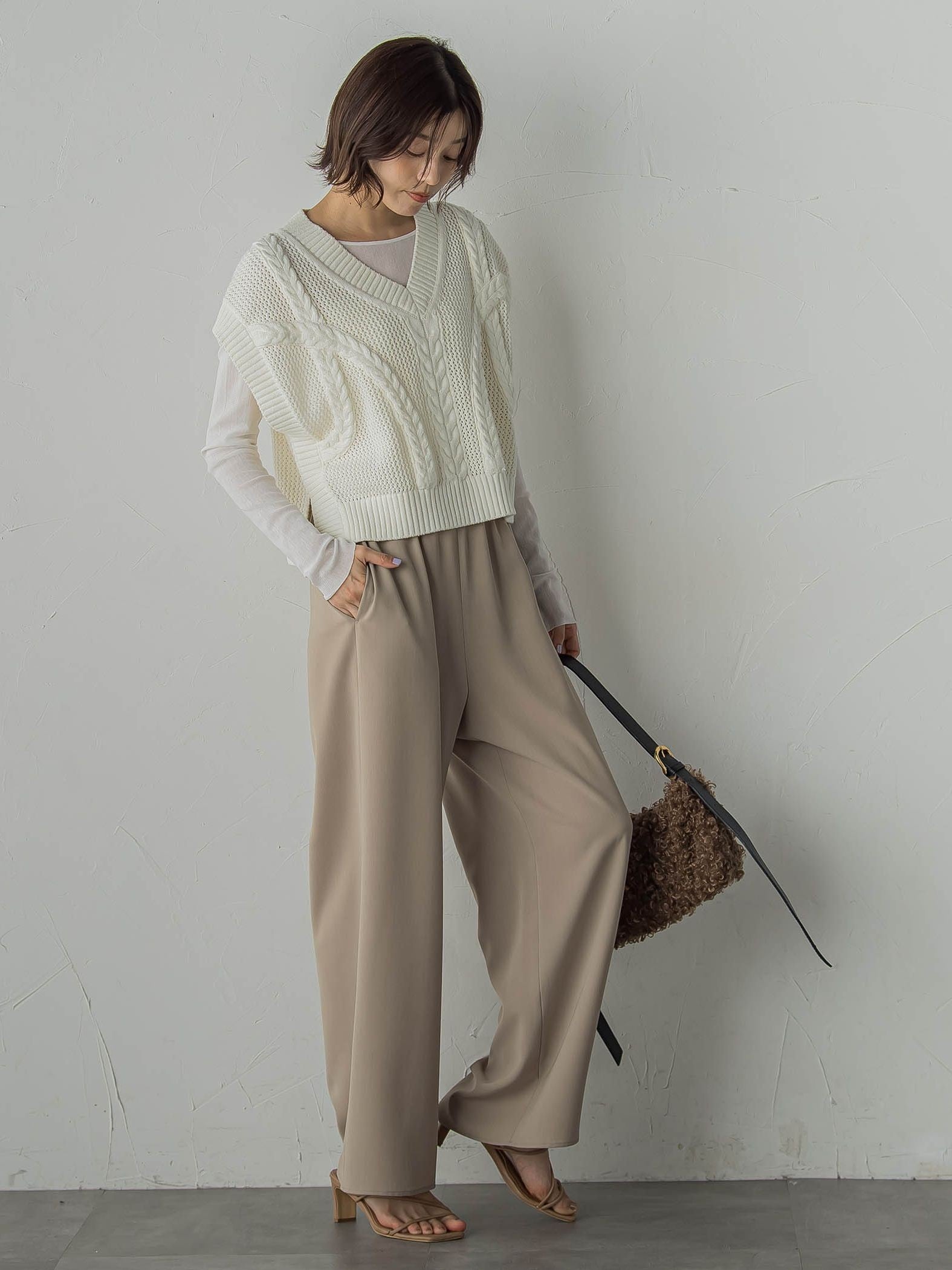 コットンサラチュールカットソー≪手洗い可能≫