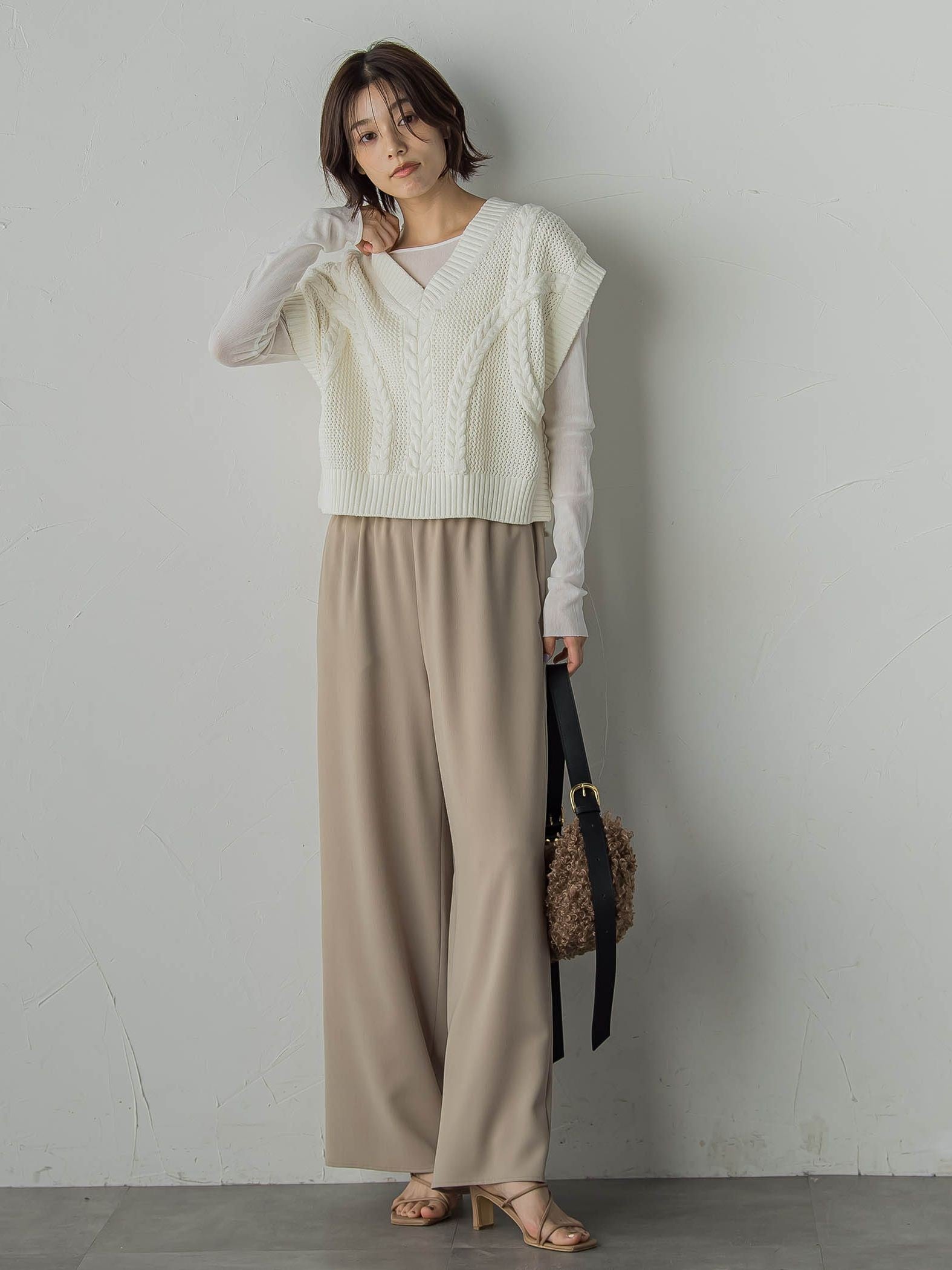 コットンサラチュールカットソー≪手洗い可能≫