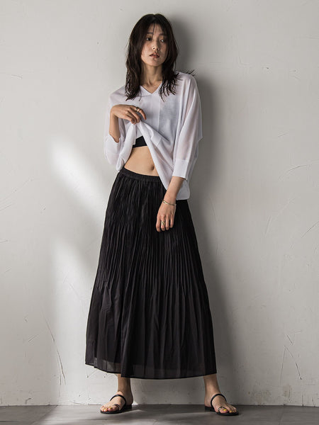 新色追加】LEVITAシアーVネックドルマンニットプルオーバー