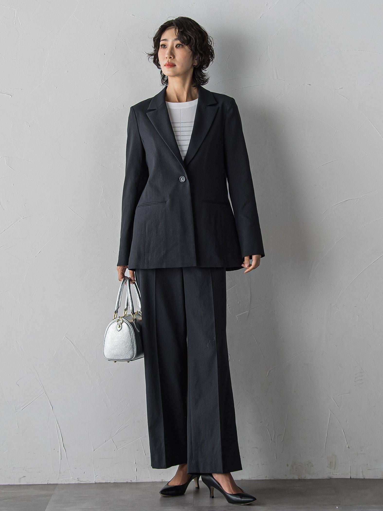 【WEB限定/+5cm丈長め】【極・名品パンツ】シェルタリングワイドパンツ