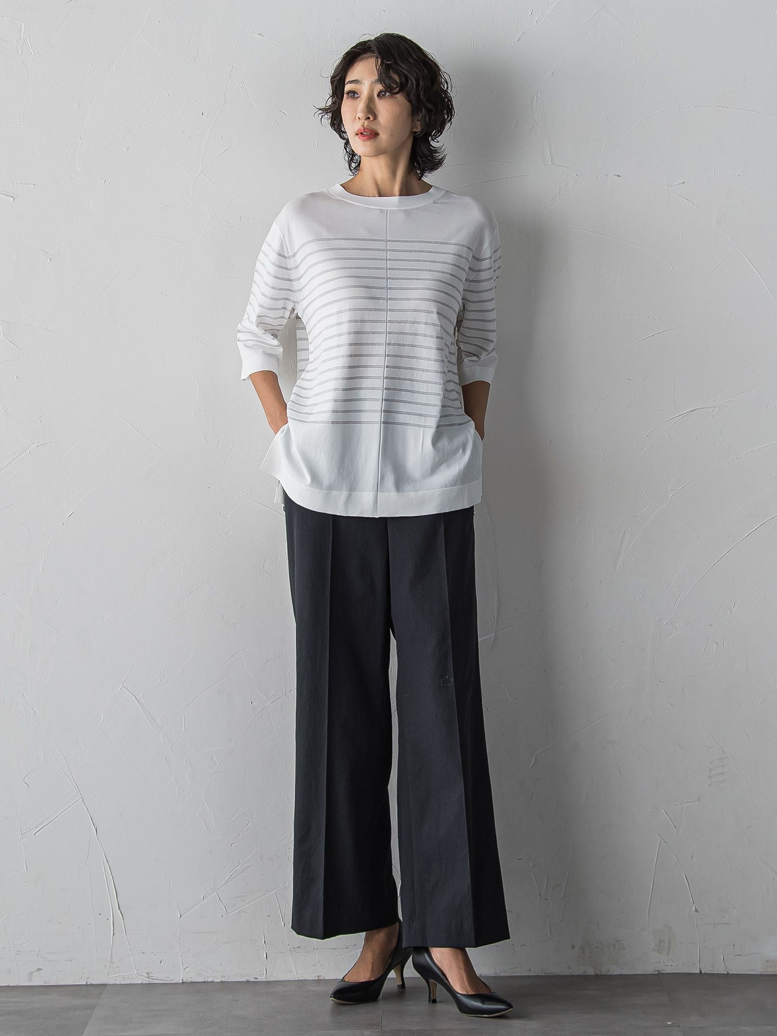 【WEB限定/+5cm丈長め】シェルタリングワイドパンツ