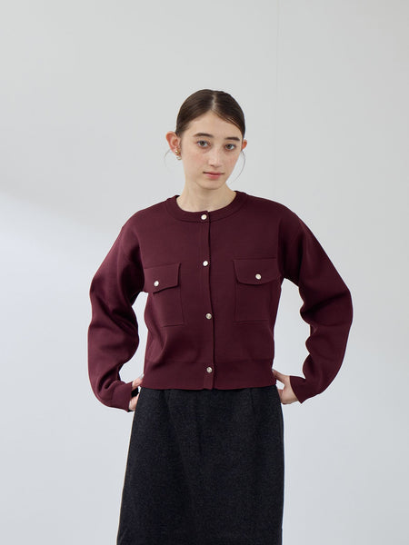 ポケットデザインニットカーディガン≪洗濯機で洗える≫