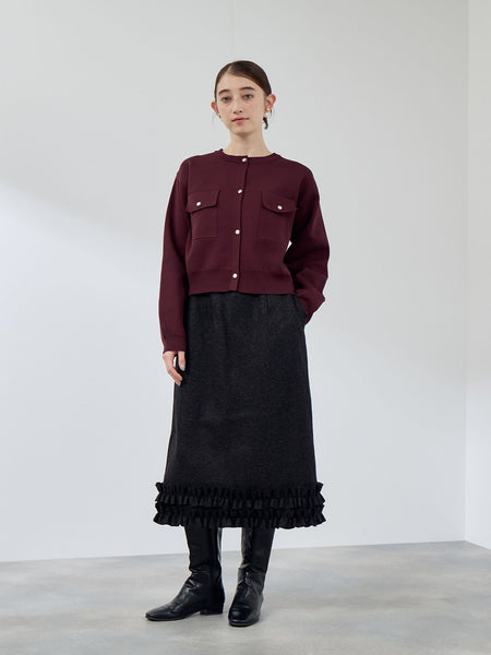 ポケットデザインニットカーディガン≪洗濯機で洗える≫