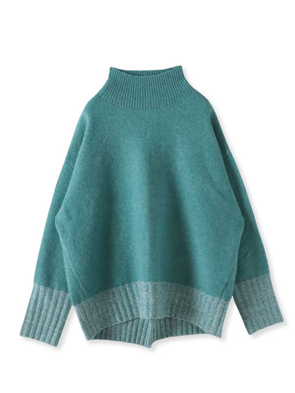 【WEB限定】”ふんわり配色の”もっちりハイネックニット