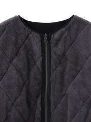 キルティング×フェイクファーリバーシブルブルゾン