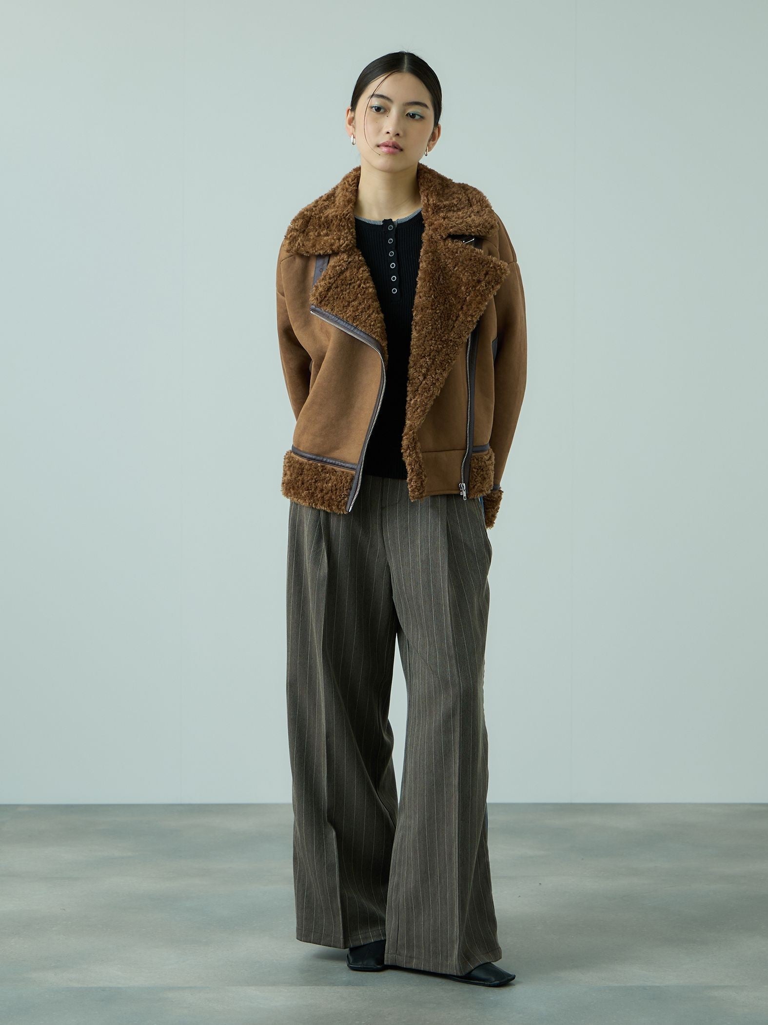 フェイクムートンボアブルゾン