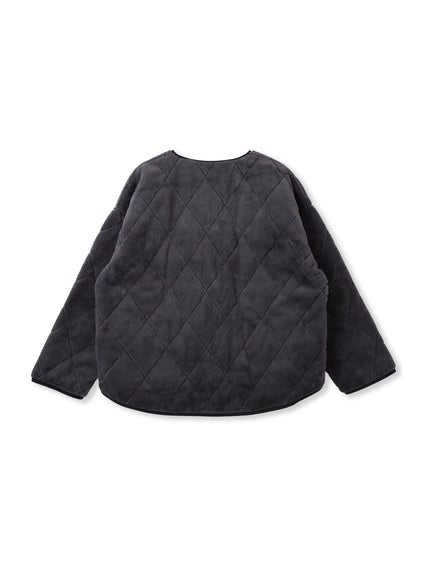 キルティング×フェイクファーリバーシブルブルゾン