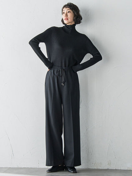 ラメリブタートルニット