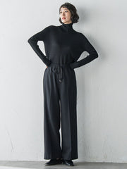 ラメリブタートルニット