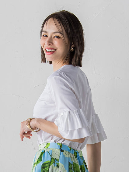 【WEB別注】 シールズトリコットタックスリーブカットソー≪洗濯機で洗える≫
