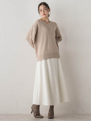 両面起毛ストレッチスカート≪洗濯機で洗える≫