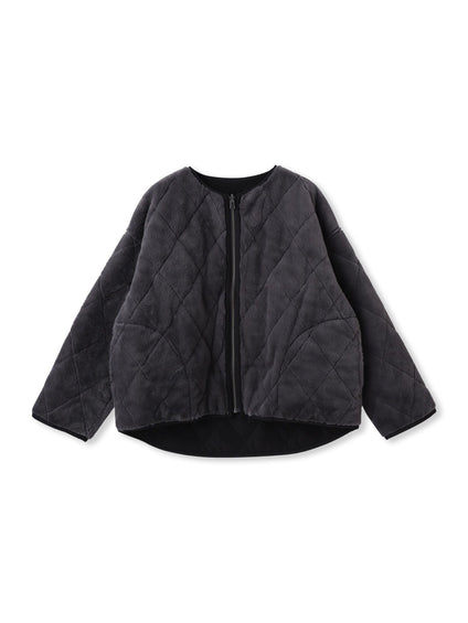 キルティング×フェイクファーリバーシブルブルゾン