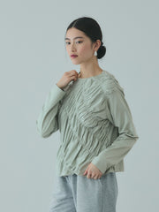 ギャザーラインフロントカットソー≪洗濯機で洗える≫