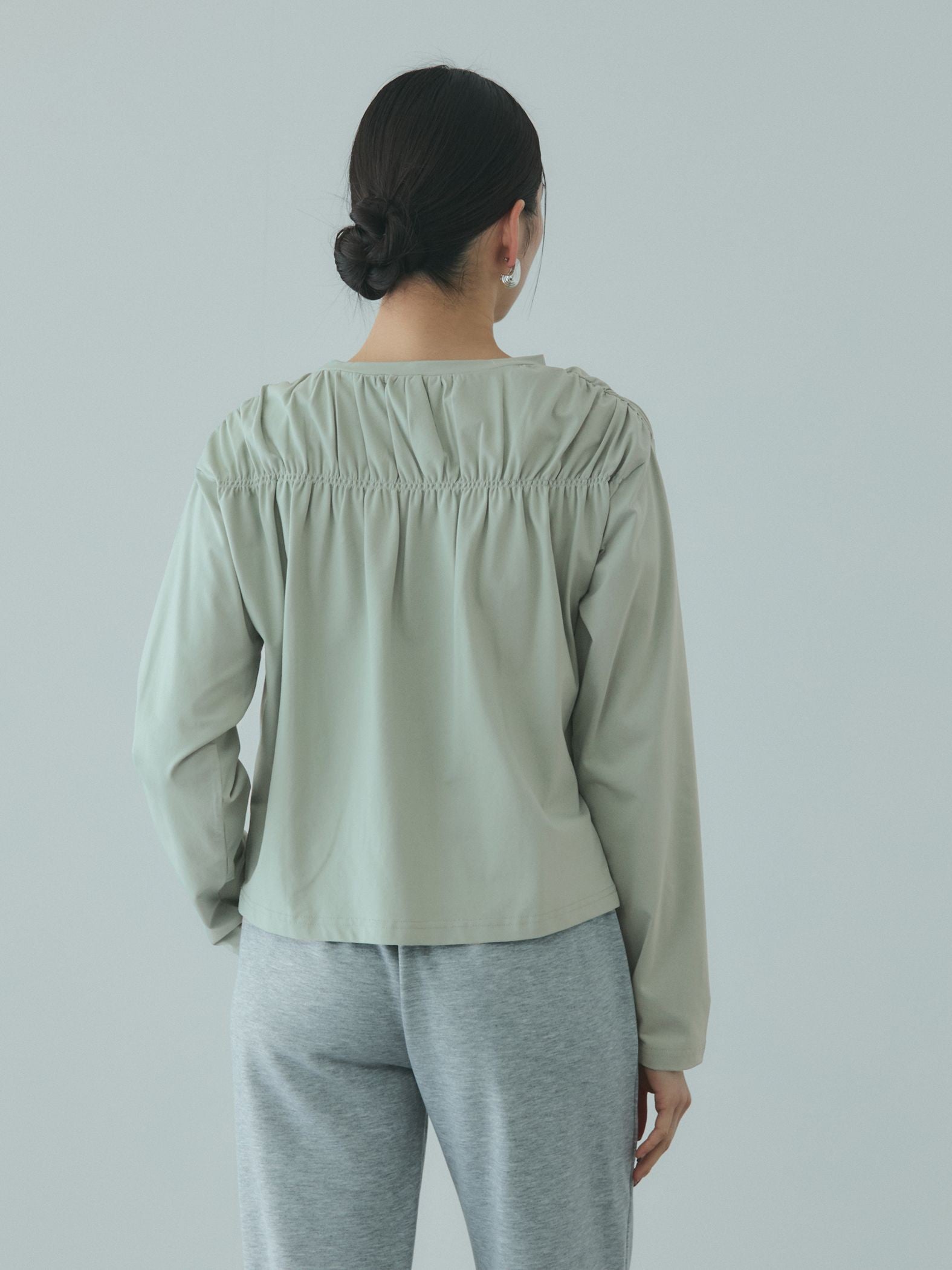 ギャザーラインフロントカットソー≪洗濯機で洗える≫