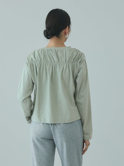 ギャザーラインフロントカットソー≪洗濯機で洗える≫